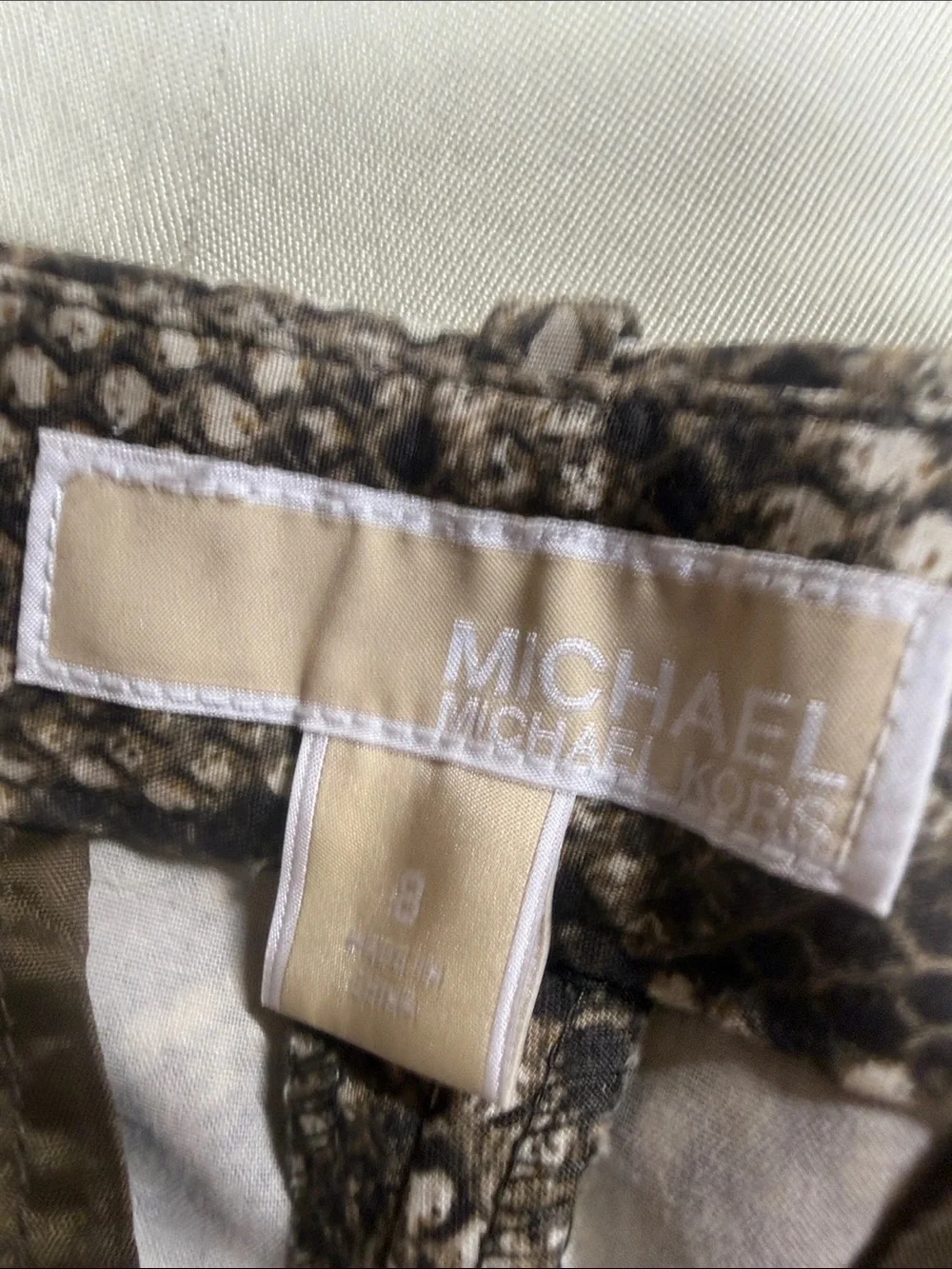 Michael Kors Brown & Black Snake Print Ponte Pants